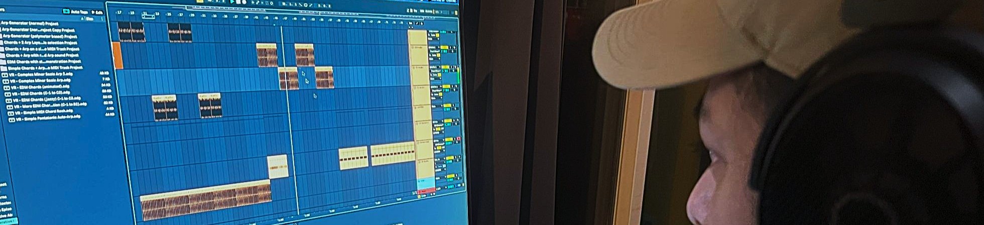 midnight working on ableton
